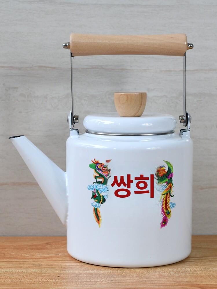 에나멜 법랑 티팟 인덕션 스마일 캠핑 레트로 드립 겸용 방탄 0.7l 핑크 피오니 2l 이상 3l 미만 - 상세 이미지 5