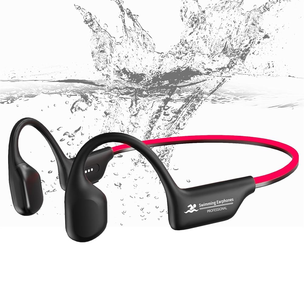 수영 헤드폰, 야간 러닝 골전도 시간 IP68 MP3 재생 LED 5.4 사이클링 방수/32G 무선 6가지 및 이어폰, 메모리/8H 헤드폰 색상 이어 오픈 스트립, 마라톤용 블루투 - 상품 이미지