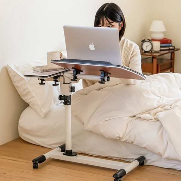 바퀴형 이동식 침대 테이블 각도 높이 조절 노트북 테이블 다용도