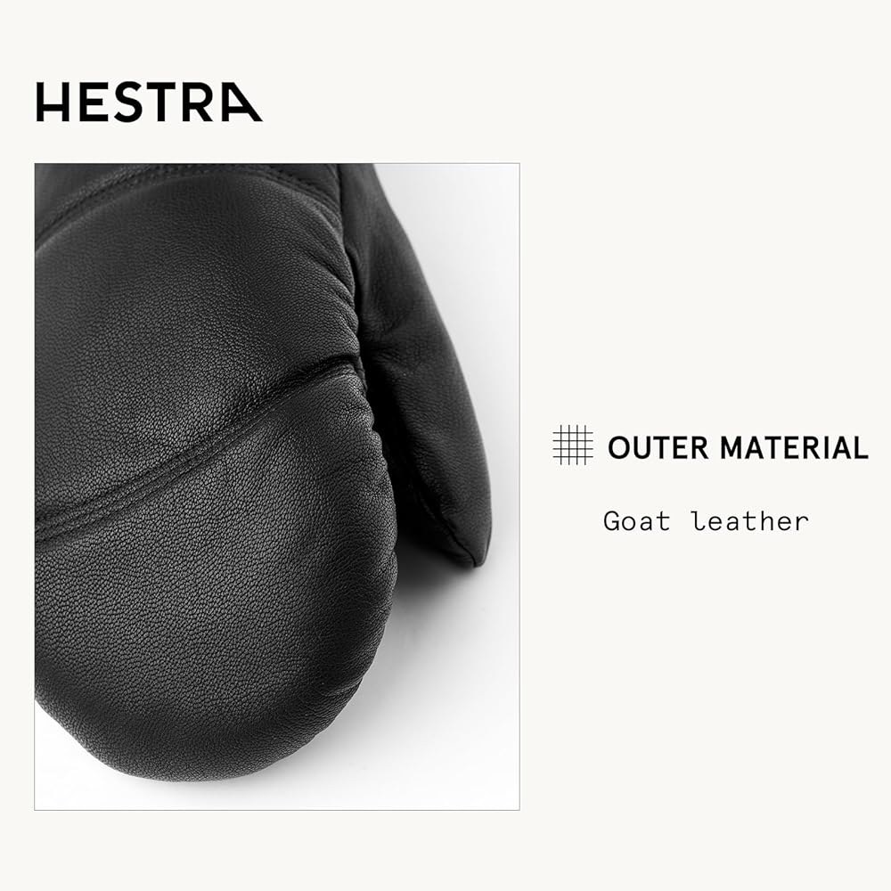 Hestra 유니 가죽 박스 장갑, 11 스키 알파인 날씨용 겨울 추운 블랙, Black 10 - 상세 이미지 3