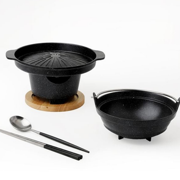 휴대용 미니 화로 가정용 1인 화로 냄비 불판 세트
