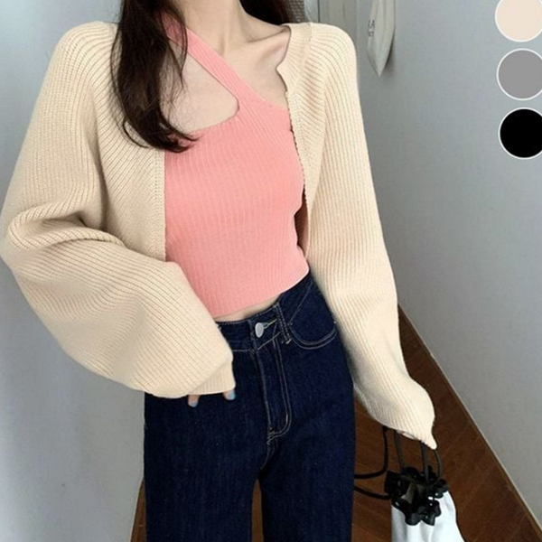 루즈핏 여자 볼레로 가디건 크롭 여자 니트 가디건 여름 여성 - 상품 이미지