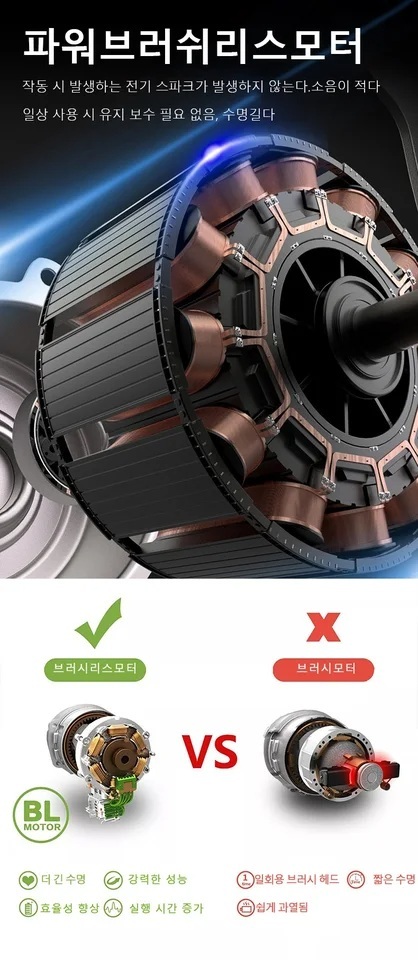 무선 파괴 함마드릴 충전식 뿌레카 해머드릴 배터리 2개 1세트 - 상세 이미지 4