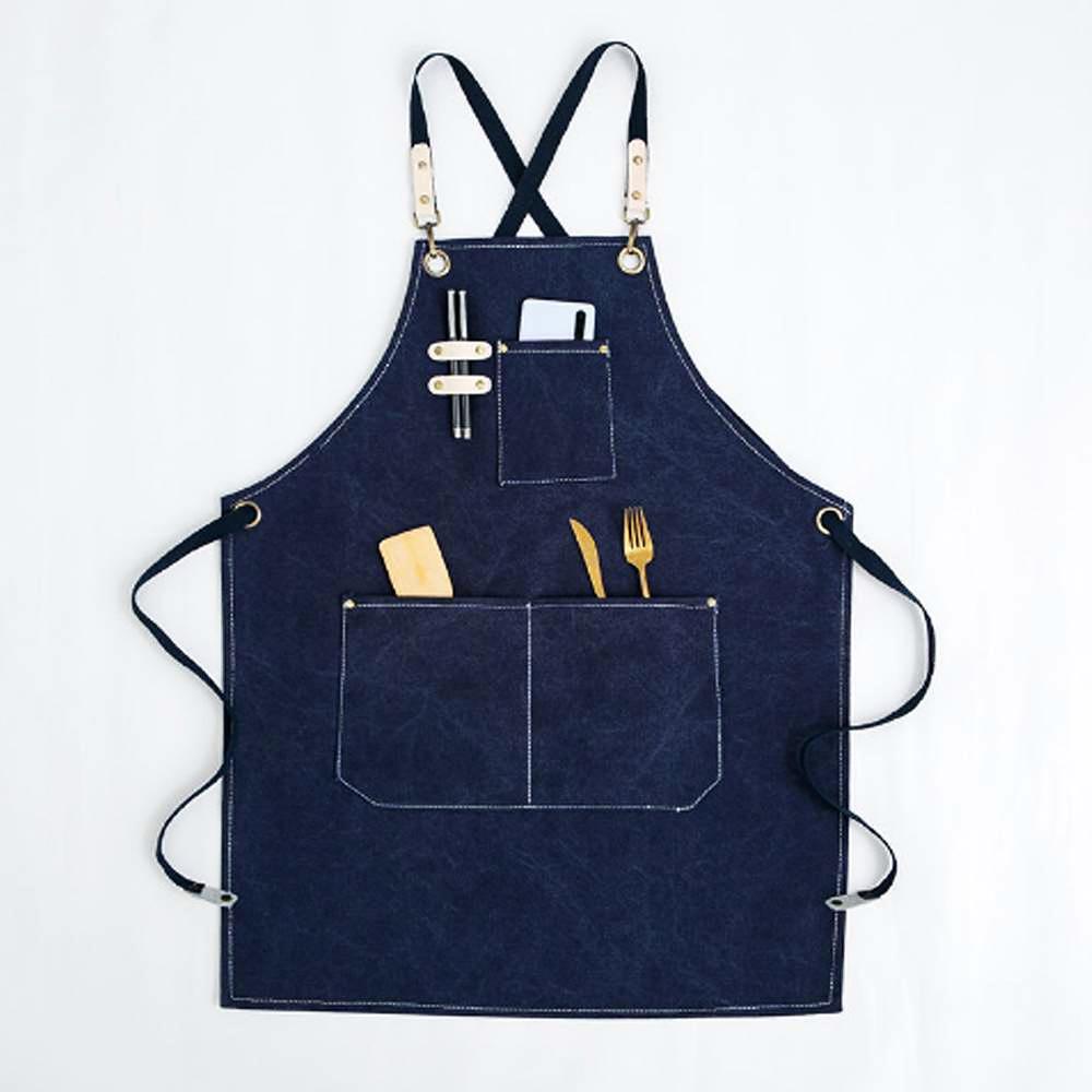 캔버스 어린이집앞치마 앞치마 블루 카페 바리스타