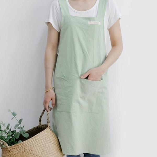집 유치원 앞치마 솔리드 원피스형 앞치마 주방 웨어 - 상세 이미지 2
