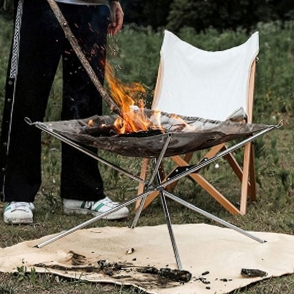 경량 캠핑 화로대 휴대용 메쉬 화로대 접이식 불멍대 수납 야외 - 상품 이미지