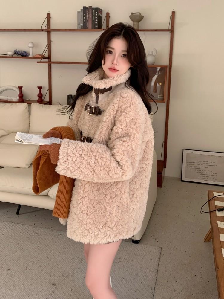 밍크코트 양털 에코퍼후드 에코퍼롱코트 퍼코트 연말모임룩 퍼롱코트 인조퍼 하이퀄리티 모피 - 상세 이미지 5