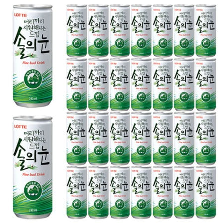 알리바니 솔의눈 240ml 30캔 녹차 다과 행정실