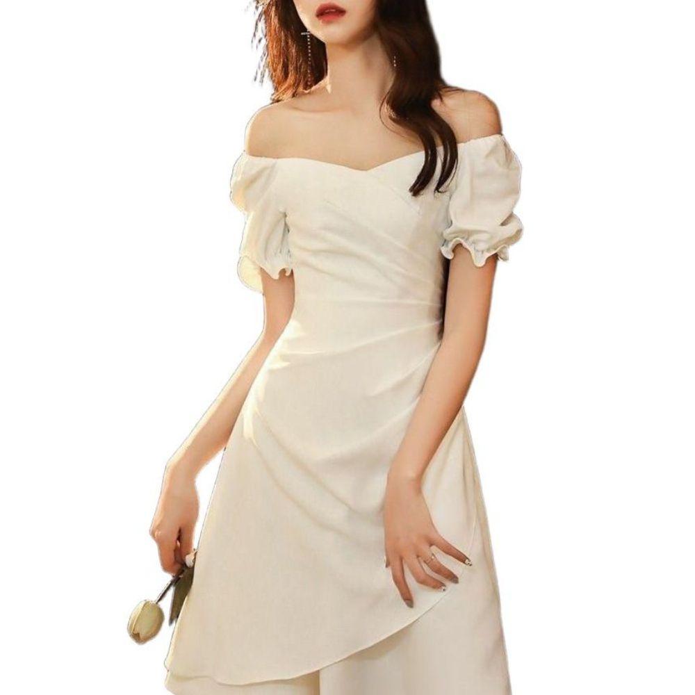 파티드레스 빅사이즈 겨울코디 연주촬영 피로연 패션 스트릿룩 하얀색 XXL - 상세 이미지 2