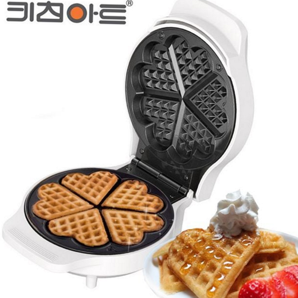 다용도 하트 와플 메이커 휴대용 크로플 메이커 베이킹 홈카페 미니