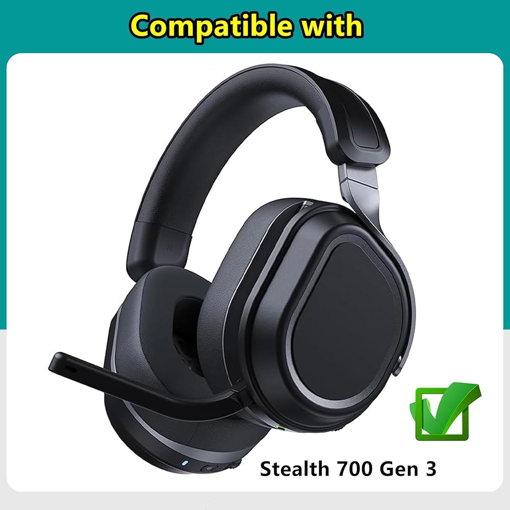 쿨링 젤 이어 패드 쿠션 Beach 블랙 (700 Turtle 3 게이밍 Gen 원단 실크 아이스 700 Stealth 헤드셋 무선 메모리 폼 교체용 Gen3) 이어패드 - 상세 이미지 2