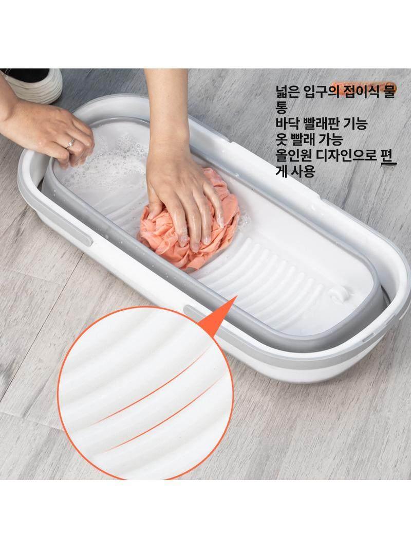 바스켓 세차 대형 욕실 고무 양동이 청소용 물 플라스틱 접이식 텔레스코픽 버킷 - 상세 이미지 4