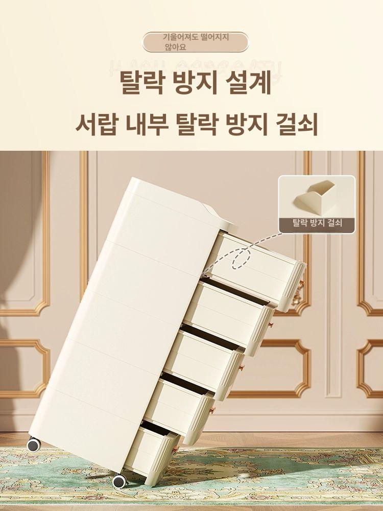 트롤리 서랍장 서랍 수납 서랍형 철제 수납선반 수납함 36cm 4단 - 상세 이미지 3
