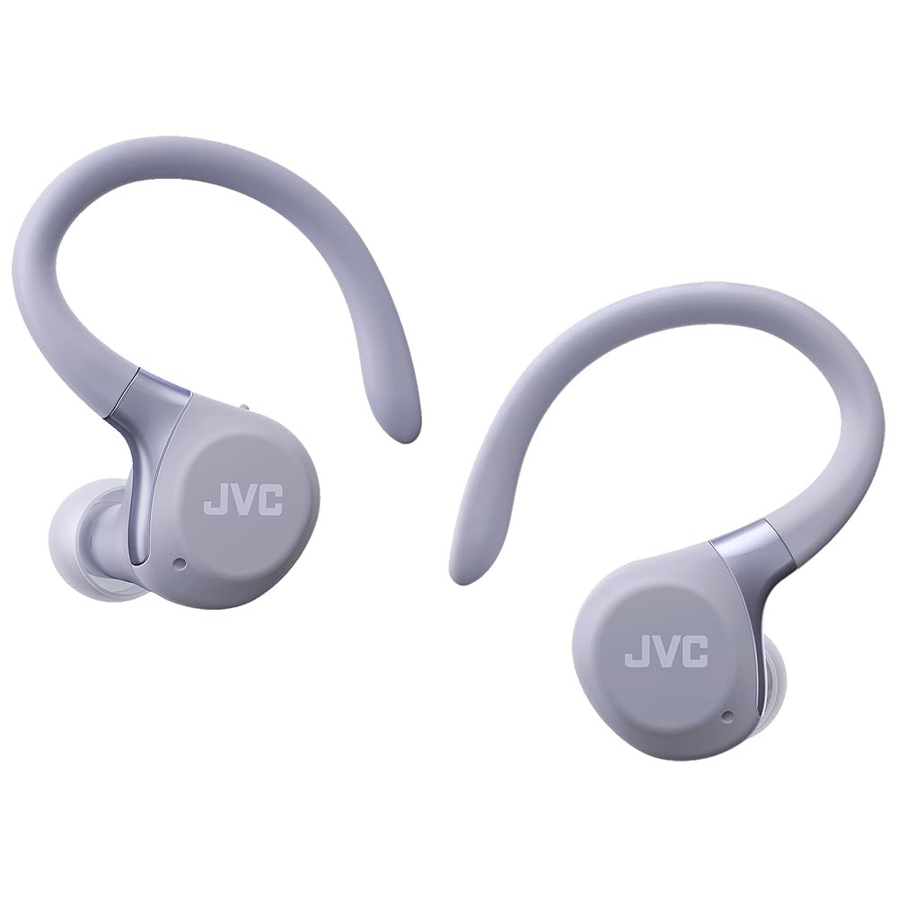 JVC Fitness Series 트루 와이어리스 짧은 주변 조절 캔슬링, 노이즈 가능한 배터리 사운드 긴 바이올렛 모드, 스포츠 후크, 이어버드, 40시간 IP57 마이크 앱 - 상세 이미지 2