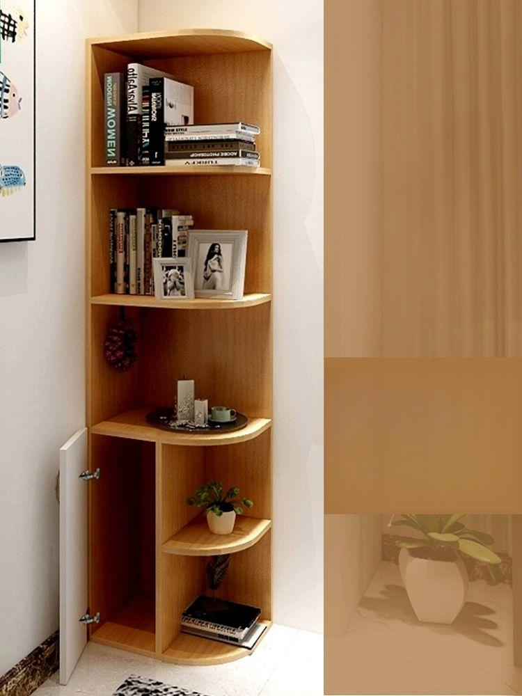 코너 수납장 거실 선반 틈새 수납 책장 북유럽 침실 우드그레인 40 x 30x152cm 조립 필요 - 상품 이미지