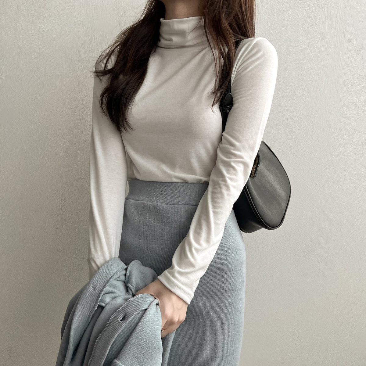 1+1 목기장선택가능 기모폴라티 여성반목폴라 목폴라티 여성목티 기모이너스판 겨울이너기본템 - 상세 이미지 5