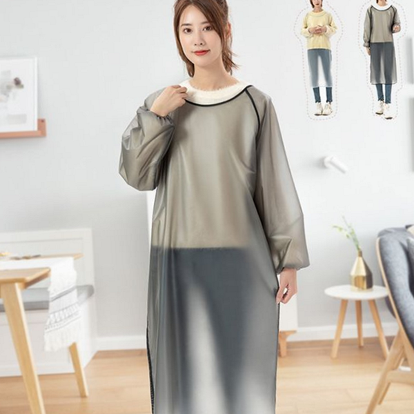 요리용 여성 긴소매 앞치마 주방 tpu 방수 앞치마 김장용 성인용