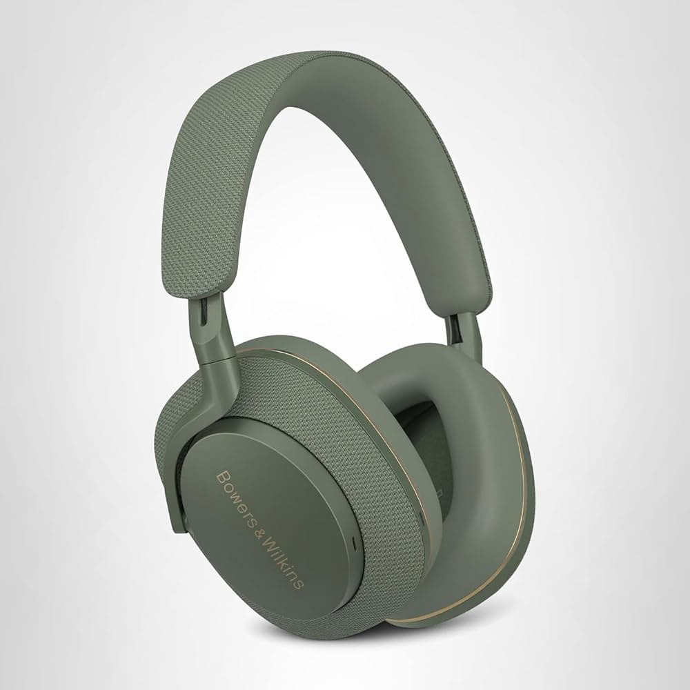 Bowers & Wilkins Px7 S2e 모드, 소음 포레스트 향상된 제거 30시간 선명한 투명 및 블루투스 그린 오버이어 재생, 헤드폰, 통화, Forest Green - 상품 이미지