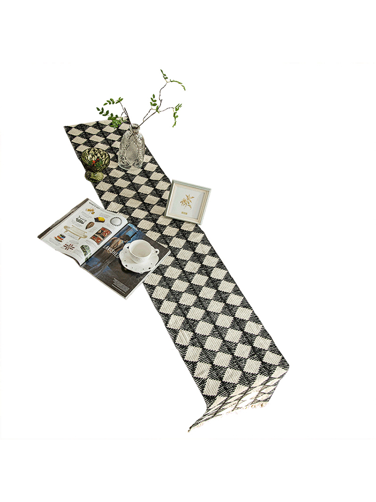 테이블보 커버 덮개 식탁 캠핑 방수 티테이블 린넨 비닐 블랙 스퀘어 35 x 140cm - 상세 이미지 5