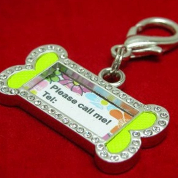 뼈다귀 강아지 이름표 큐빅 강아지 인식표 반려동물 목걸이 태그