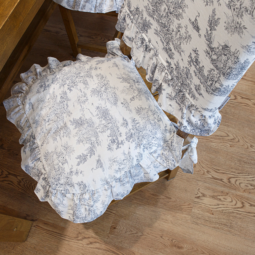 뜨왈 식탁 의자 등커버, 맞춤 제작 면린넨 등받이 덮개 명화 M, 그레이