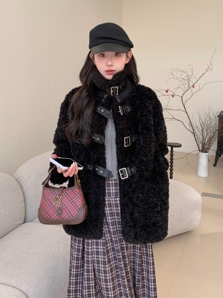 밍크코트 양털 에코퍼후드 에코퍼롱코트 퍼코트 연말모임룩 퍼롱코트 인조퍼 하이퀄리티 모피 - 상세 이미지 3