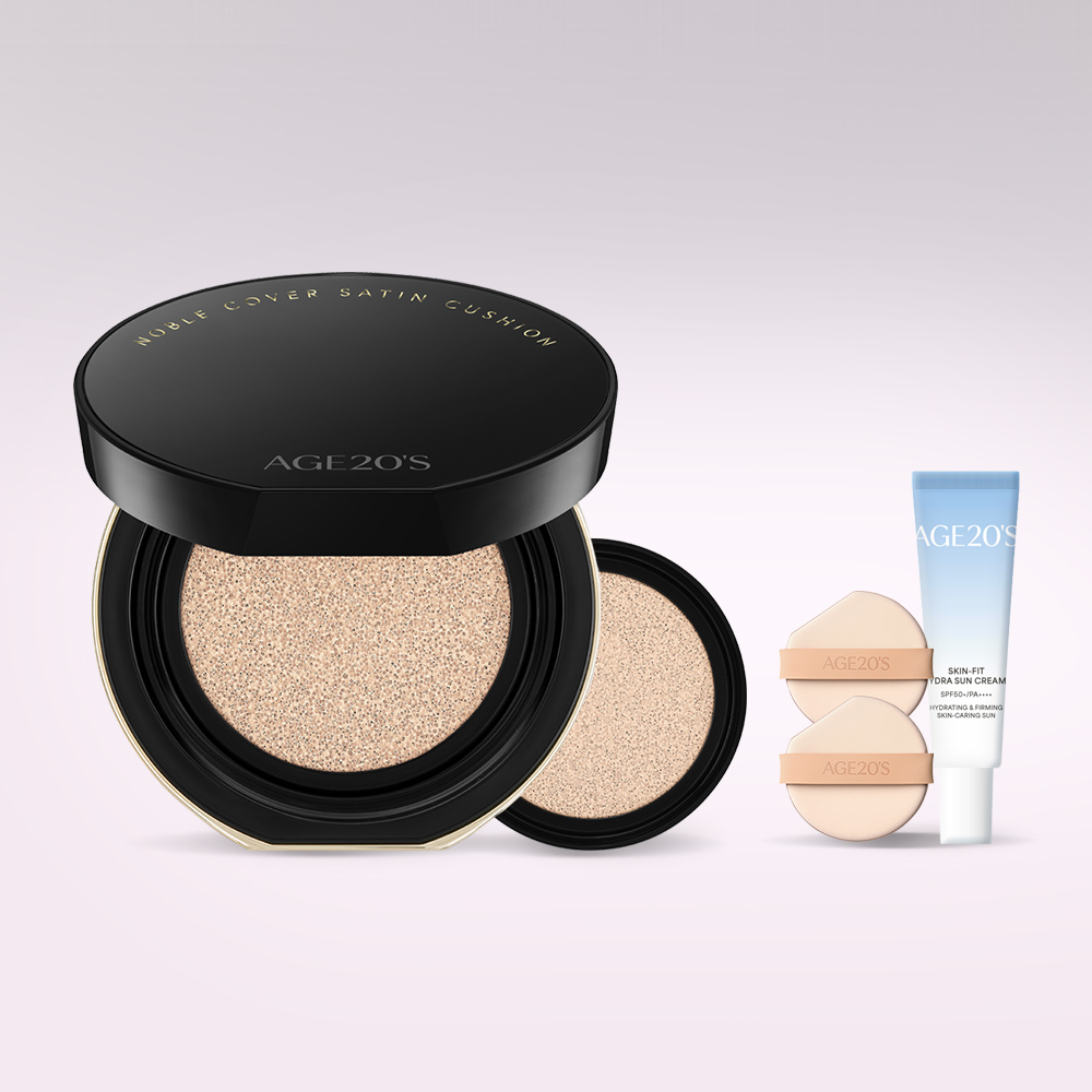 에이지투웨니스 노블 커버 새틴 쿠션 12g 본품+리필(+퍼프2매,수분선크림10ml) (SPF40+) 제품 이미지