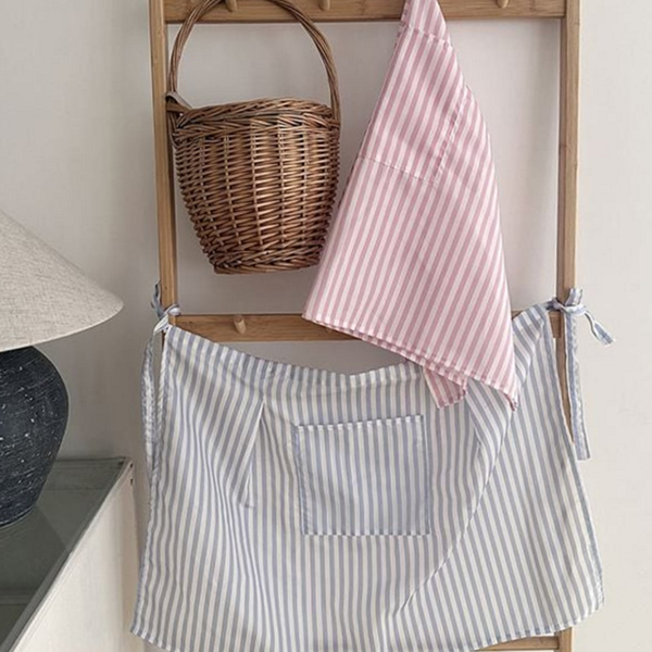홈카페 주방 앞치마 바리스타 카페 앞치마 스트라이프 유니폼 요리 여성