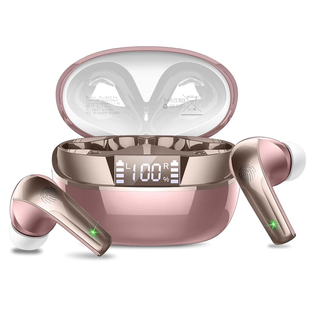 Wireless Earbuds, Bluetooth 5.4 Headphones Bass Earbuds Cancelling Playtime in Stereo with Mini 47H - 상품 이미지
