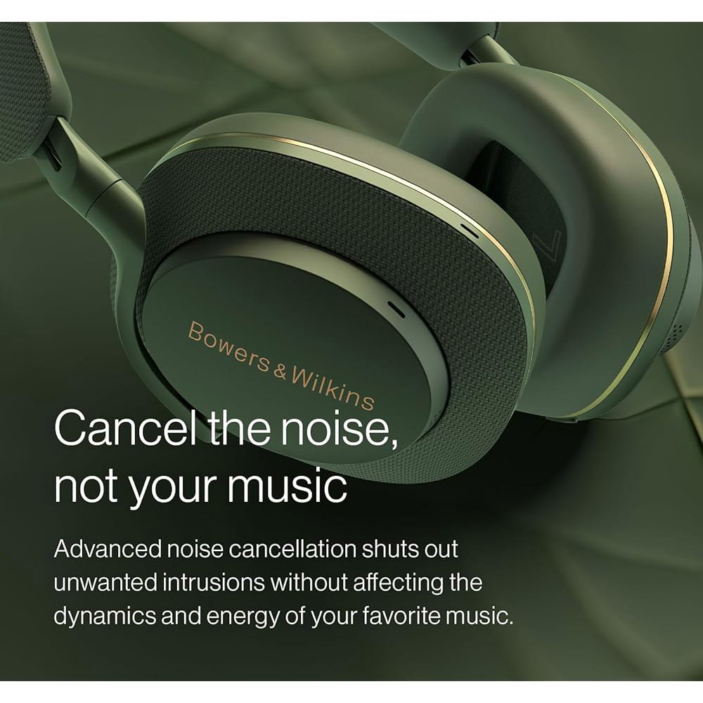 Bowers & Wilkins Px7 S2e 모드, 소음 포레스트 향상된 제거 30시간 선명한 투명 및 블루투스 그린 오버이어 재생, 헤드폰, 통화, Forest Green - 상세 이미지 3