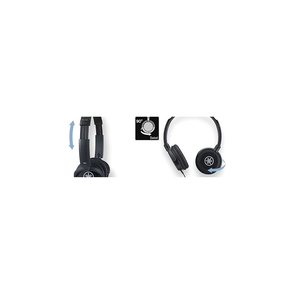Yamaha HPH-100 헤드폰, 고품질 사운드 뮤지션 및 블랙 베이스, 유선 딥 이어, 오버 Black Single - 상세 이미지 2