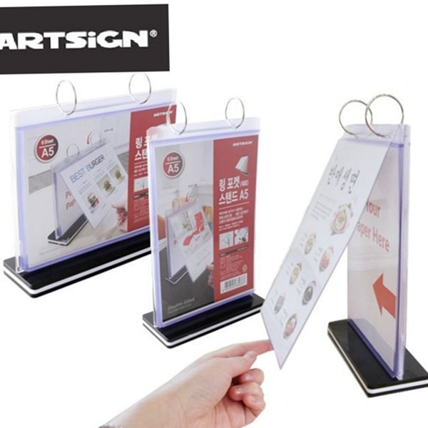 플라스틱 a5 메뉴판 카운터 a5 링 메뉴판 탁상 투명 세로
