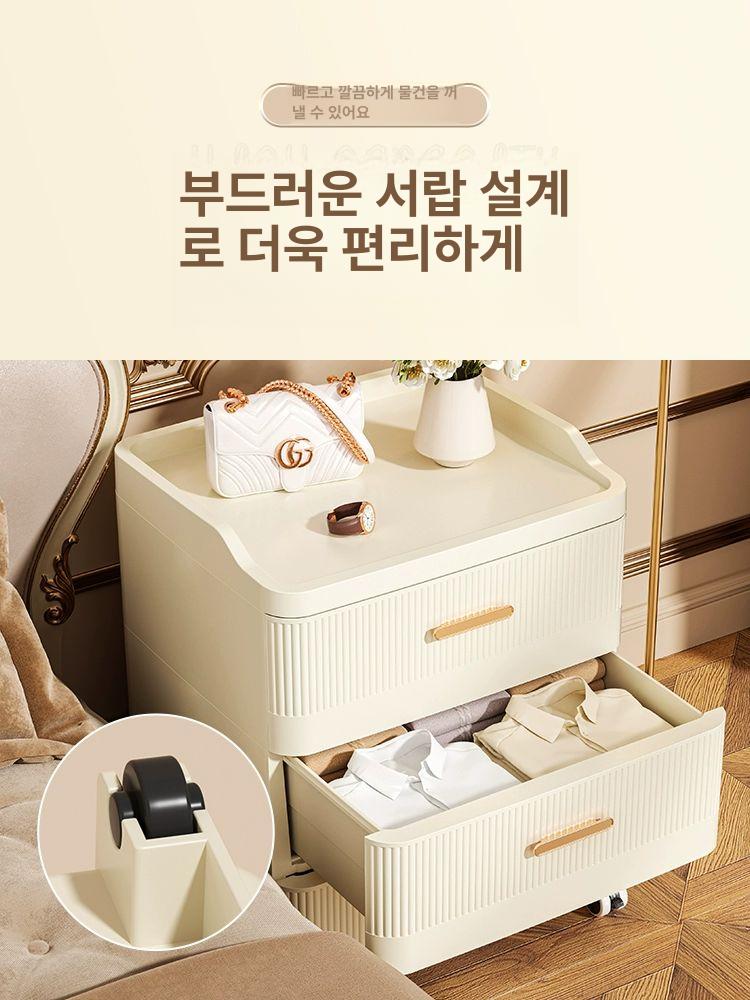 트롤리 서랍장 서랍 수납 서랍형 철제 수납선반 수납함 36cm 4단 - 상세 이미지 4