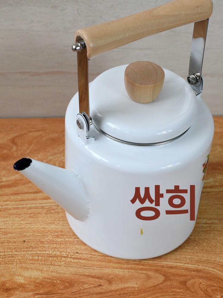 에나멜 법랑 티팟 인덕션 스마일 캠핑 레트로 드립 겸용 방탄 0.7l 핑크 피오니 2l 이상 3l 미만 - 상세 이미지 3