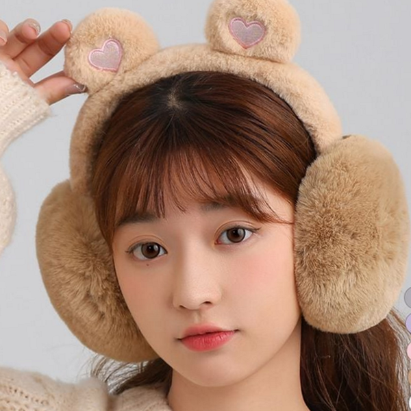 접이식 겨울 귀마개 캐릭터 털 귀마개 따뜻한 여성용 귀도리 방한 - 상품 이미지