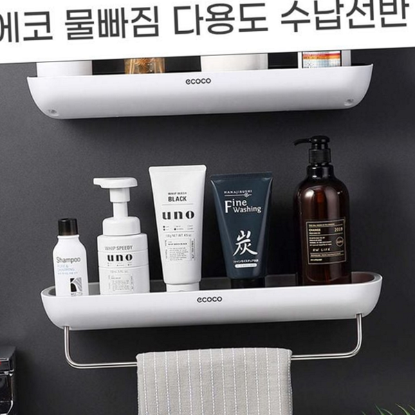 접착식 욕실수납선반 물빠짐 무타공 욕실정리선반 화장실 용품 - 상품 이미지