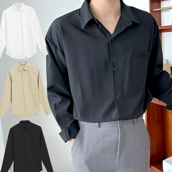 데일리 남자 긴 팔 셔츠 오버핏 남성 긴 팔 - 상품 이미지