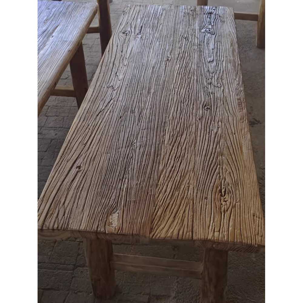 고재식탁 테이블 다이닝 고재목 상판 우드 골동품 120cm - 상세 이미지 4