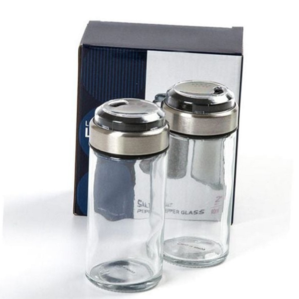 다용도 주방 양념통 90ml 유리 조미료 투명 소금통 2p - 상품 이미지