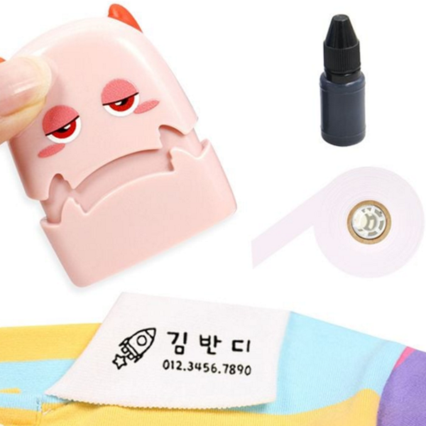 자동 어린이집 옷 도장 캐릭터 이름 의류 스탬프 아이 - 상품 이미지