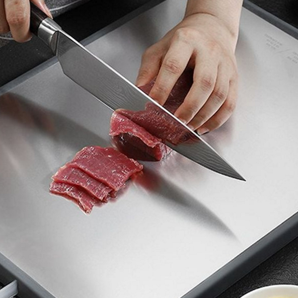 고급 스텐 도마 미끄럼 스테인레스 도마 양면 주방용 사각 위생 - 상품 이미지