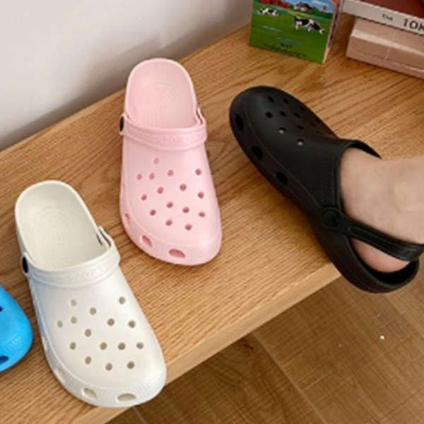 여름 여성 고무 샌들 커플 여성 스트랩 샌들 통굽 신발