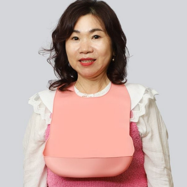 성인용 실리콘 턱받이 간병용 실리콘 턱받이 어르신 식사 방수 성인 - 상품 이미지