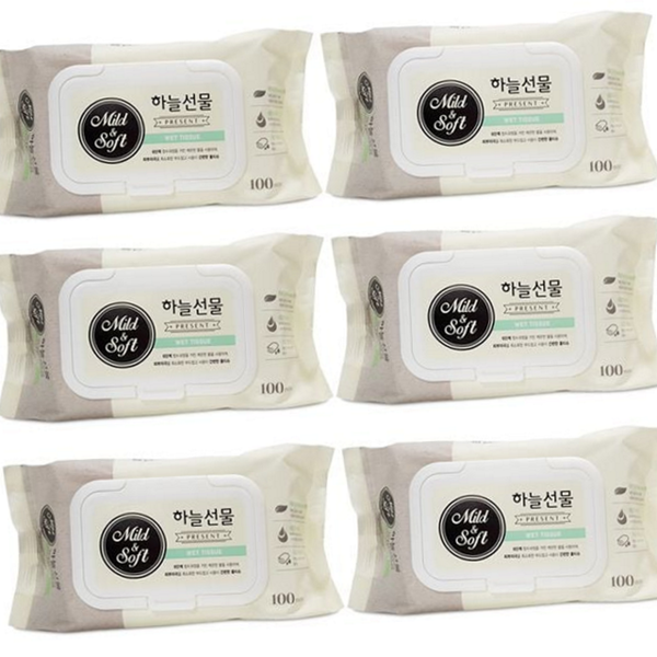 도톰한 캡형 물티슈 피톤치드 100매 물티슈 순한 안전