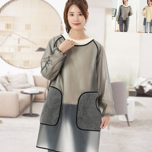 긴소매 여성 방수 앞치마 포켓형 성인 방수 앞치마 주방용 생활