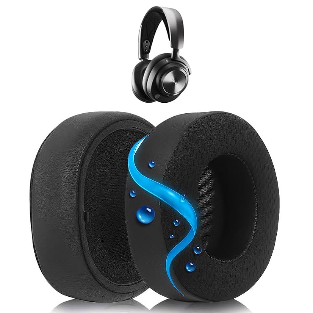 SteelSeries Arctis Nova Pro Wireless 있는 호환되는 스포츠 및 젤 헤드폰과 매우 교체용 두꺼움 원단 이어 쿠션, 이어패드 패드, 젤이 쿨링 통기성 - 상품 이미지