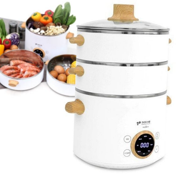 간편한 멀티 전기 찜기 분리형 3단 전기 찜기 다용도 스텐