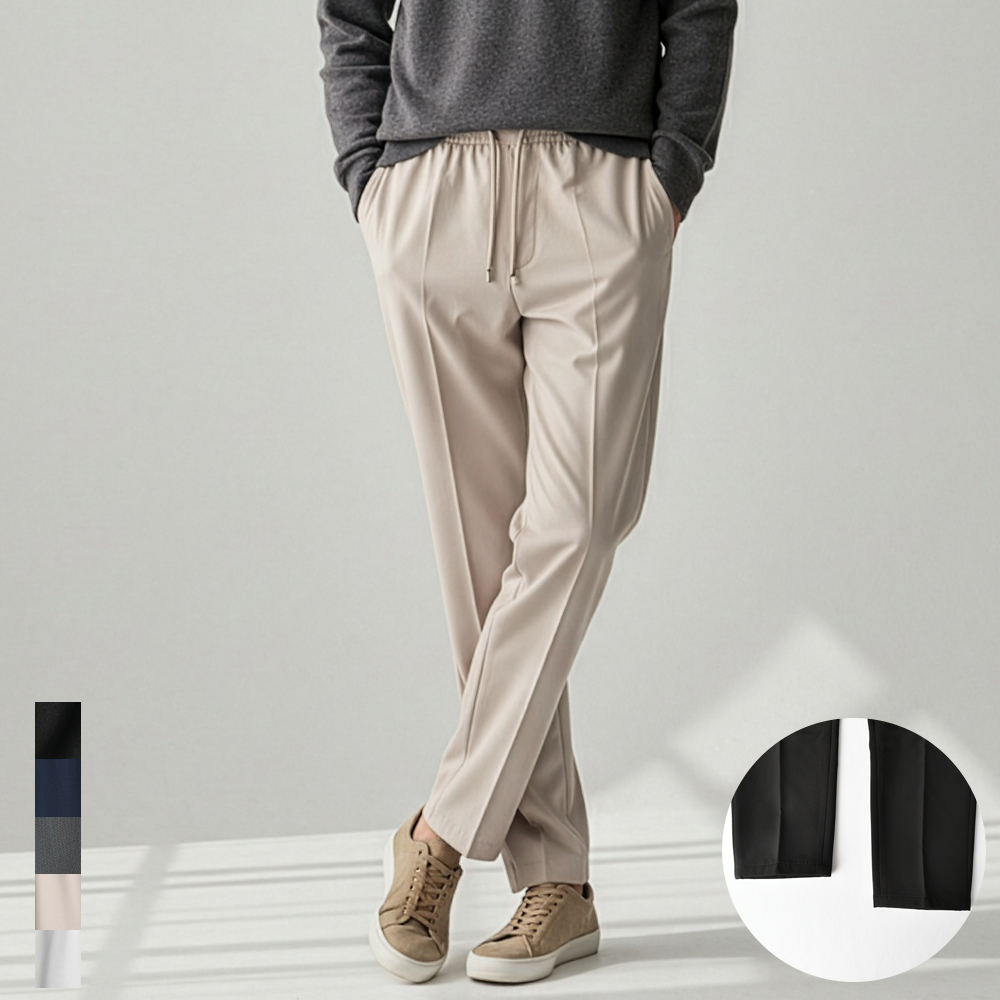 남자 슬랙스 정장바지 링클프리 스판 밴딩 9부 10부 빅사이즈 바지 제품 이미지