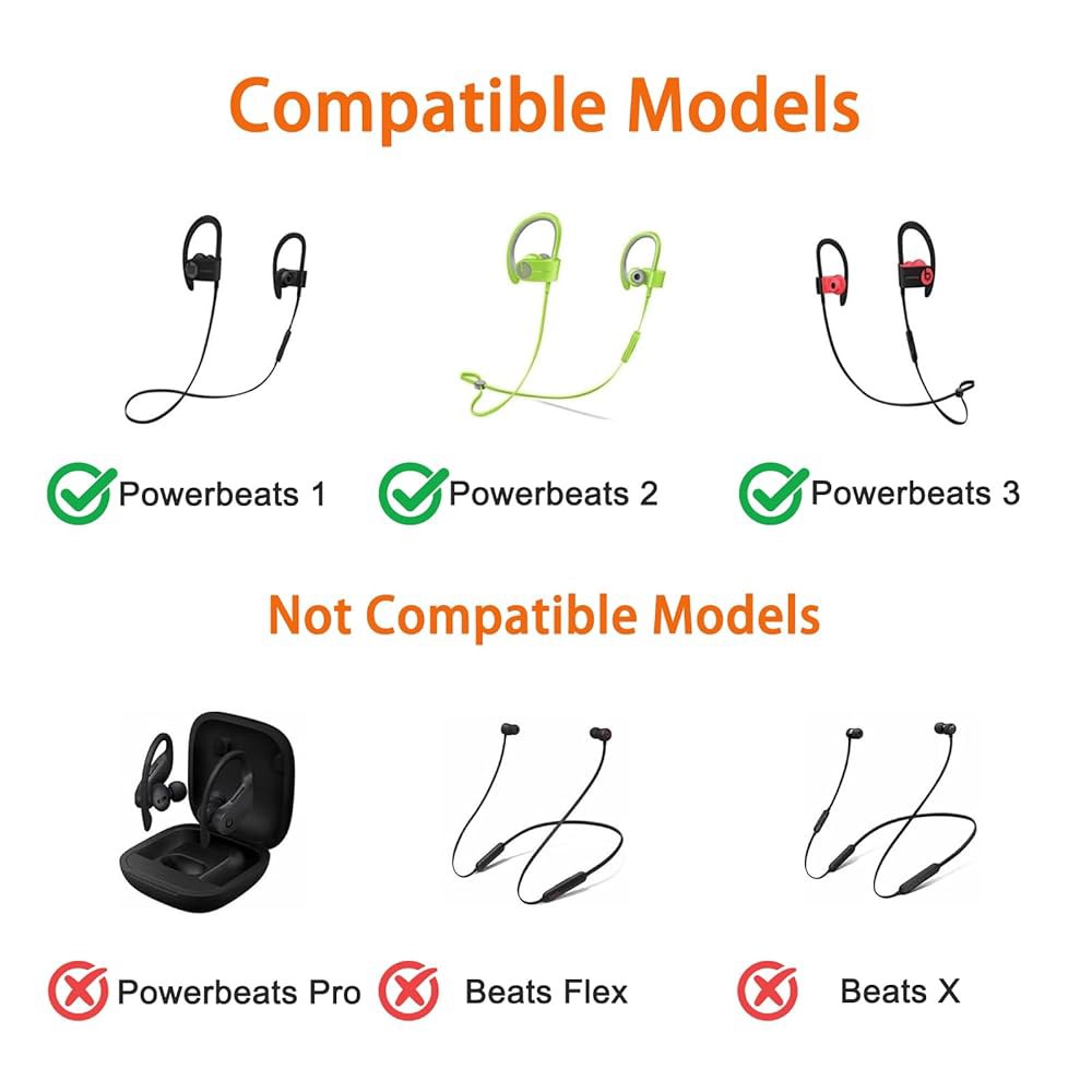 hopopwer 교체용 실리콘 이어버드 팁, 라지 더블 2, 포함) Powerbeats 스몰, 펜 - 3 4쌍 세트 팁 이어 미디엄, 및 플랜지 (블랙 - 상세 이미지 3