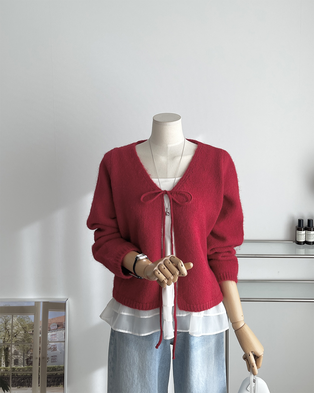 엘라 프릴나시 브이넥가디건 세트 제품 이미지